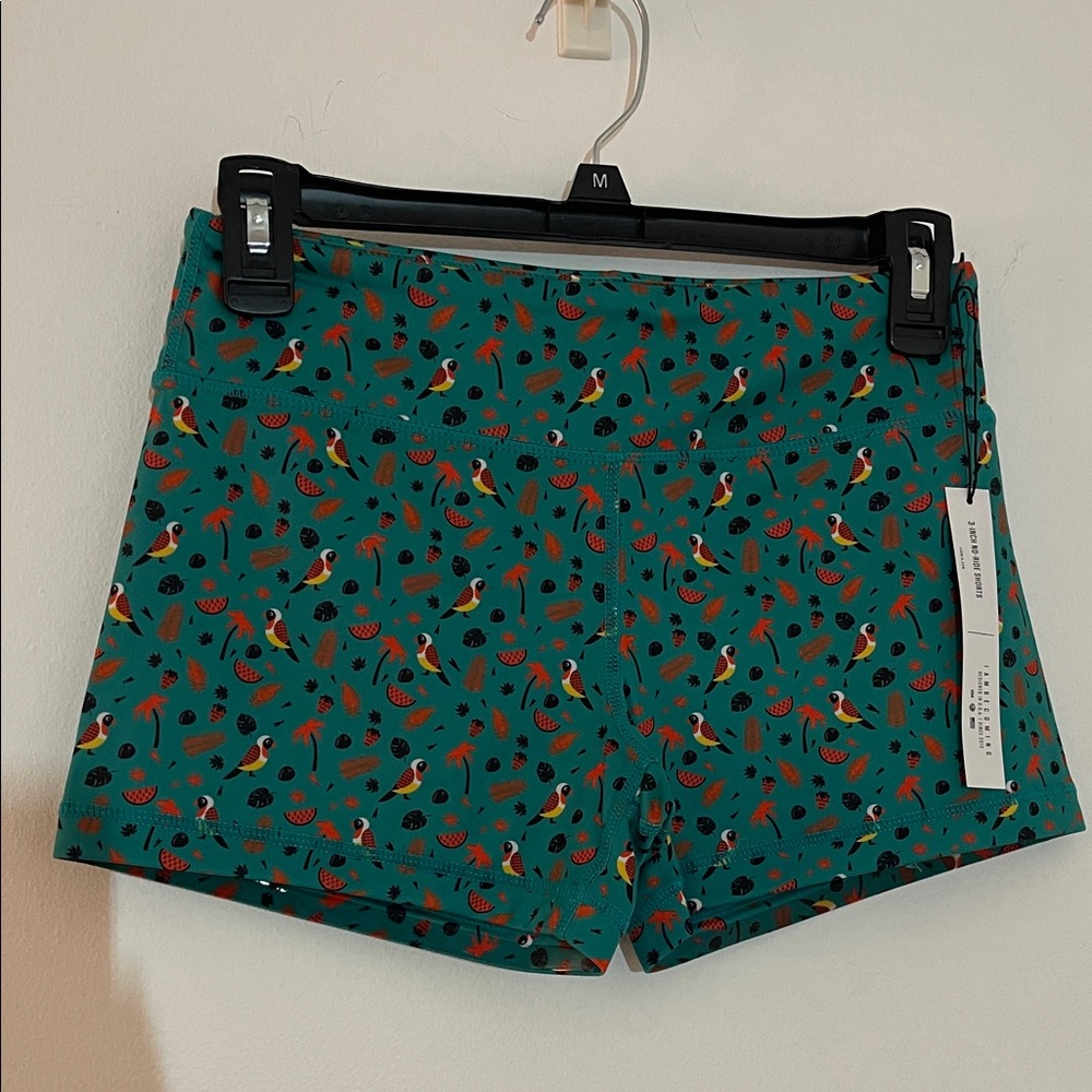 Teal Patterned Women's Bike Shorts